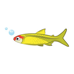 Yellow, green fish vector