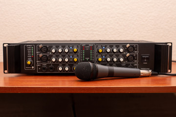 Fototapeta premium amplifier music audio studio microphone