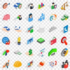 Fototapeta na wymiar Creative business icons set. Isometric style of 36 creative business vector icons for web for any design