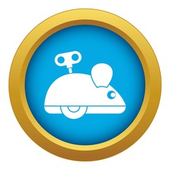 Clockwork mouse icon blue vector isolated on white background for any design