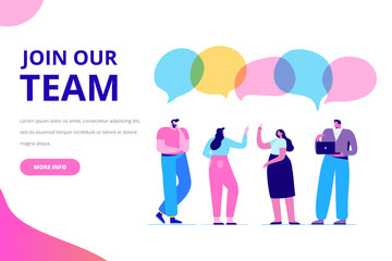 Join our team vector illustration concept. People together, teamwork. Flat style  illustration for web.