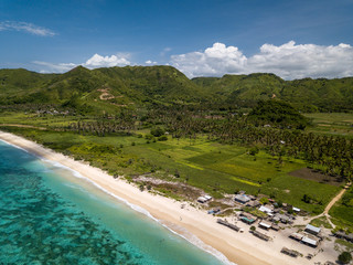 An aerial view of the Tampah Hills in Lombok, Indonesia
