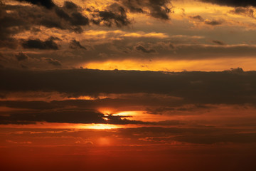 Fototapeta na wymiar Dramatic view of twilight sunrise morning sunset evening sky and cloud