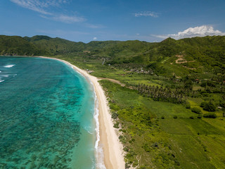 An aerial view of the Tampah Hills in Lombok, Indonesia