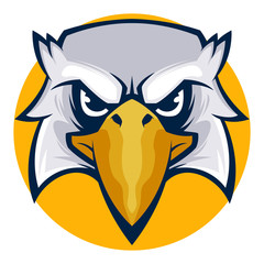 angry eagle head vector illustration esports logo