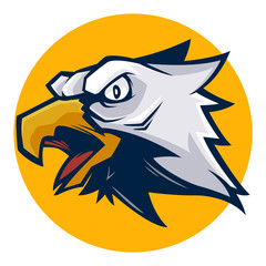 Obraz premium angry eagle head vector illustration esports logo