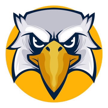 angry eagle head vector illustration esports logo