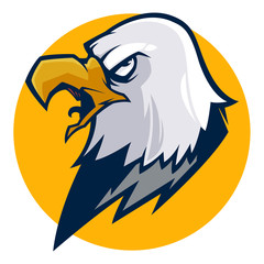 angry eagle head vector illustration esports logo