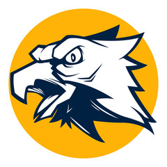Fototapeta premium angry eagle head black and white vector illustration esports logo