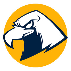 angry eagle head black and white vector illustration esports logo