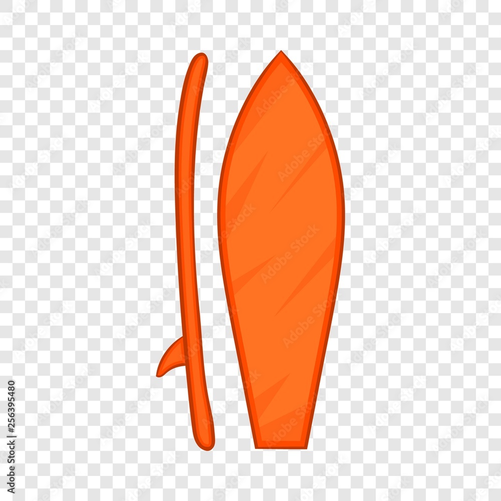 Poster surfboard icon in cartoon style isolated on background for any web design