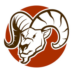 angry ram goat head black and white mascot vector esports logo illustration