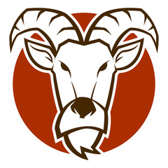 angry ram goat head black and white mascot vector esports logo illustration