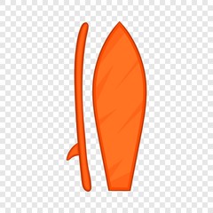 Surfboard icon in cartoon style isolated on background for any web design 