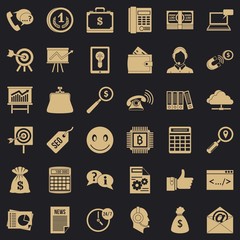 Business marketing icons set. Simple style of 36 business marketing vector icons for web for any design