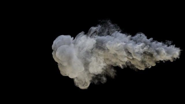 White torch smoke. Separated on pure black background, contains alpha channel.