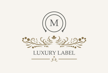 Retro Royal Vintage Shield Logotype. Vector calligraphyc Luxury logo design elements