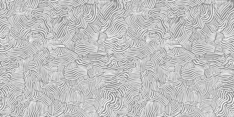 Fotobehang Abstract chaotic seamless black and white pattern hand drawn hatching © Darcraft
