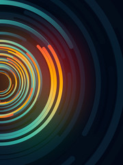 Abstract 3d rendering composition of multicolored circles. Computer generated geometric pattern