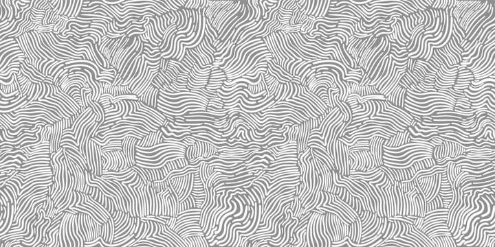 Abstract chaotic seamless black and white pattern hand drawn hatching