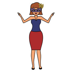 beautiful woman with carnival mask