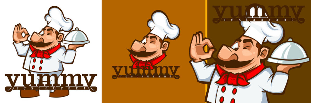 Chef Mascot Logo Illustration