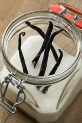  Homemade vanilla sugar in a jar