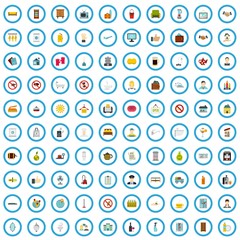 100 inn icons set in flat style for any design vector illustration