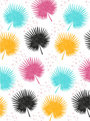 Abstract leaves pattern, jungle background, vector illustration