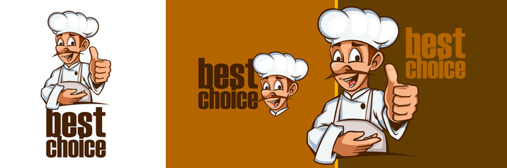 chef mascot logo illustration