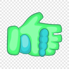 Green paintball glove icon in cartoon style on a background for any web design 
