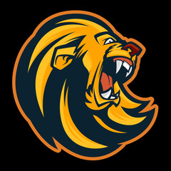 lion head mascot logo illustration