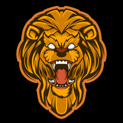 lion head mascot logo illustration