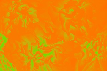 Bright ultra orange and green color. Gradient. Flower pattern