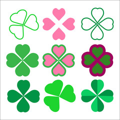 a set of clover leaves, a symbol of luck