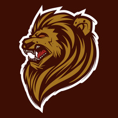 lion head mascot logo illustration