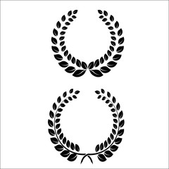 icon laurel wreath - vector illustration Black