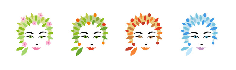 Frau in Jahreszeiten