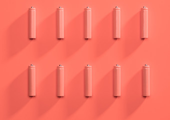 Living coral trendy color  alkaline batteries pattern