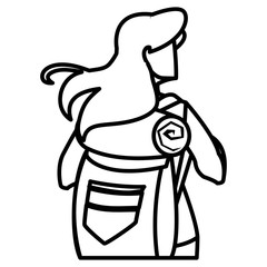 adventurous woman with travelbag