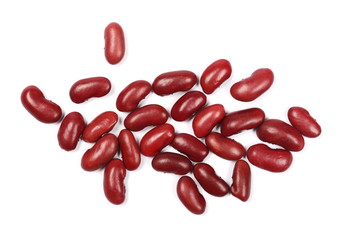 Raw red beans isolated on white background 