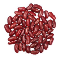 Raw red beans isolated on white background 