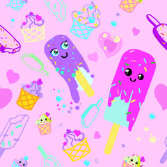 pattern ice cream pink 