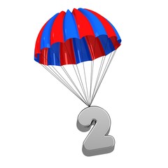 colorful parachute with number 2