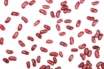 Raw red beans isolated on white background 