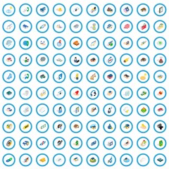 100 insurance icons set in isometric 3d style for any design vector illustration