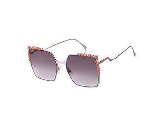 Sunglasses with brown glasses on an isolated white background
