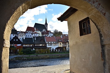 View of the town of Czech Krumlov, registered in the UNESCO World Heritage List, Slide-City