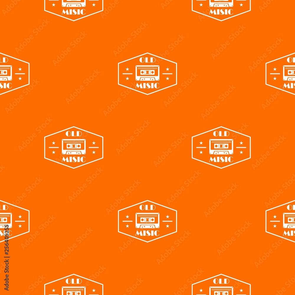 Poster old music pattern vector orange for any web design best