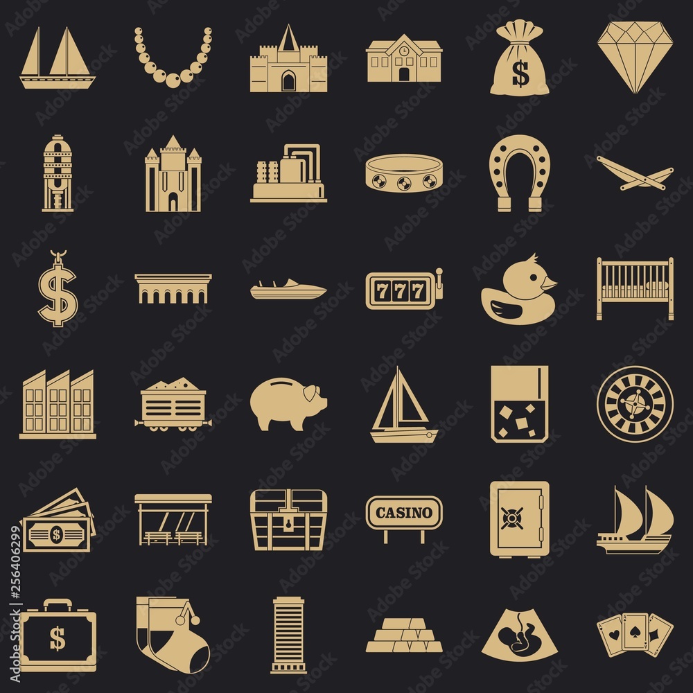 Poster investment icons set. simple style of 36 investment vector icons for web for any design